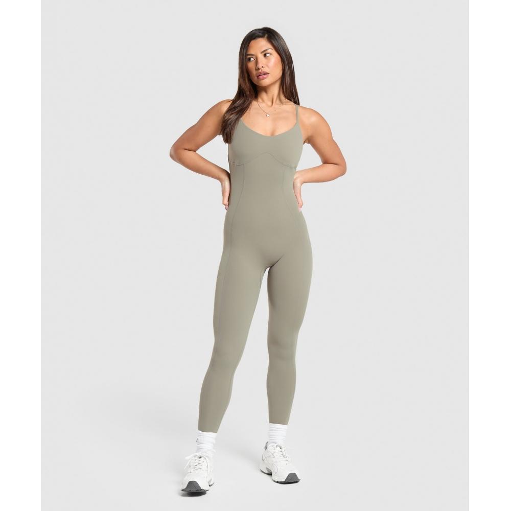

GYMSHARK Strappy All In One Лен Коричневый B9A1R NBZL