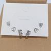 Set da 6 orecchini a lobo con personalità, Orecchini a lobo Ragno Fiore Diamante Scintillante Stile Dolce e Cool, Temperamento Piccolo ed Esquisito