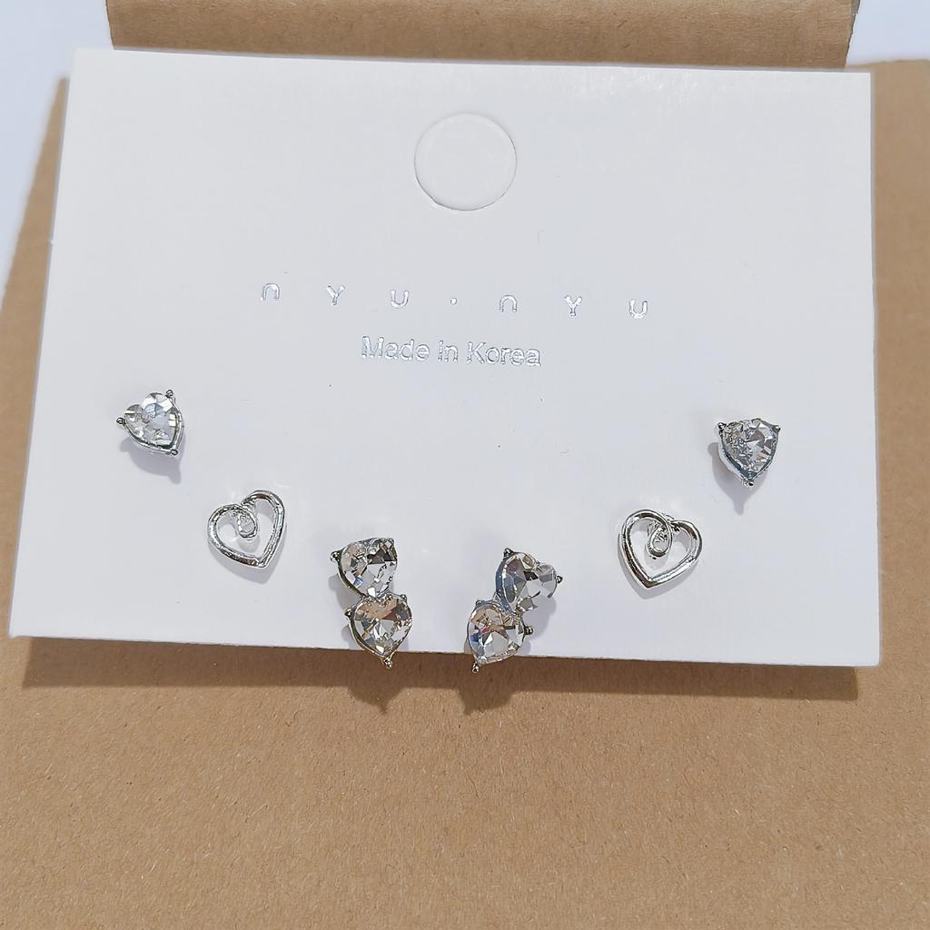 Set da 6 orecchini a lobo con personalità, Orecchini a lobo Ragno Fiore Diamante Scintillante Stile Dolce e Cool, Temperamento Piccolo ed Esquisito