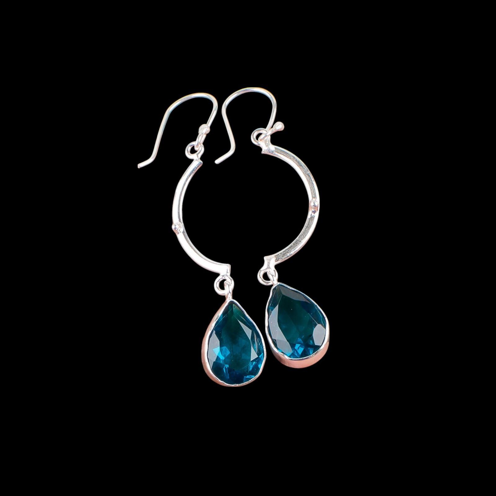 

Gift For Her Apatite Gemstone 925 Sterling Silver Jewelry Handmade Earrings2.60 EE-43-12