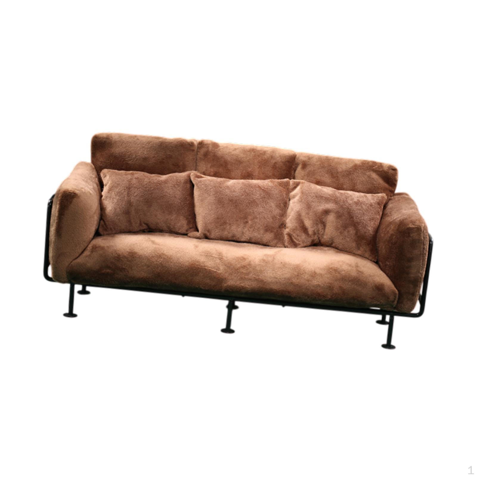 

1/6 Scale Living Room Sofa Accessories for Crafting Diorama Scenes with 12 Action Figures коричневий