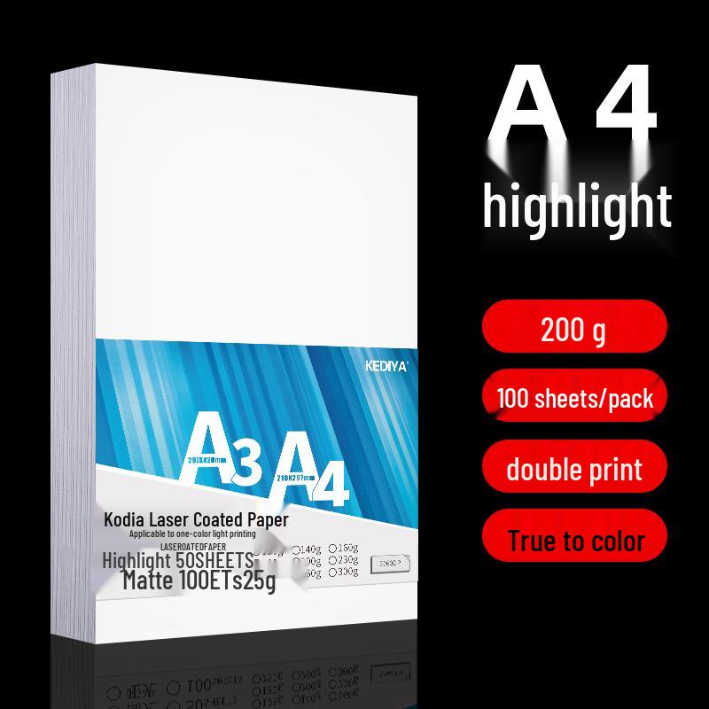 Double-Sided Matte Laser Photo Paper - A4/A3, 128/160/200/250gsm