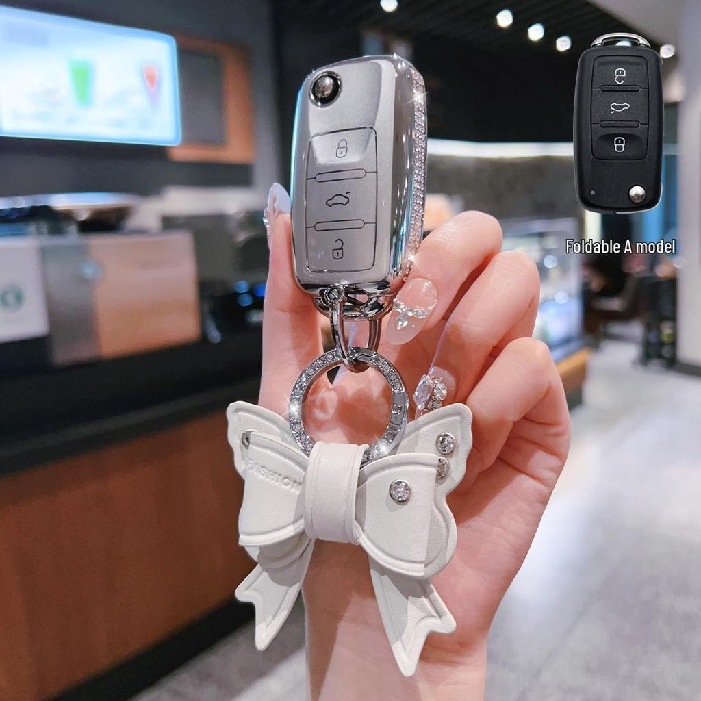 Volkswagen Bora High-End Vollabdeckung Schlüsseletui - Premium Personalisierte Schutzhülle mit Schnalle