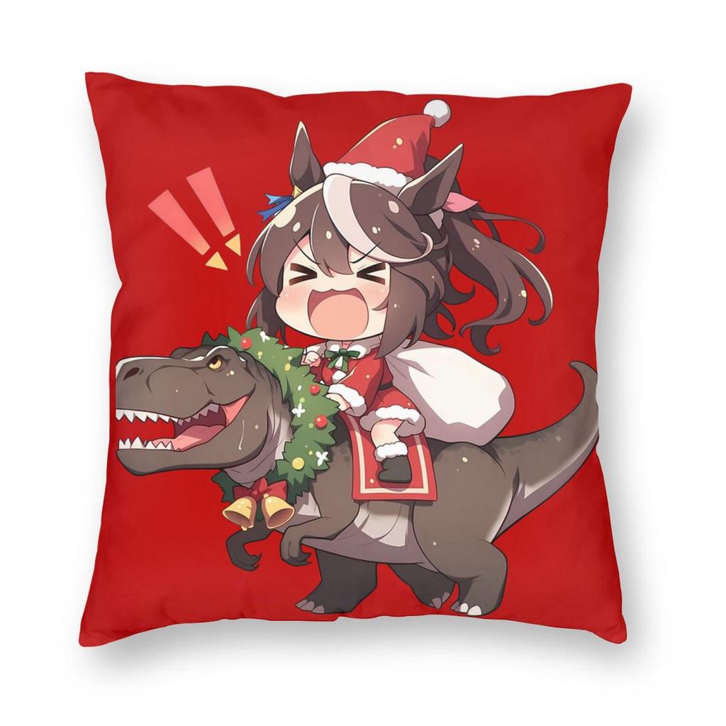 Gold Ship Christmas Pillowcase Double-sided Printing Cushion Cover Decorative Uma Musume Anime Throw Pillow Case Cover