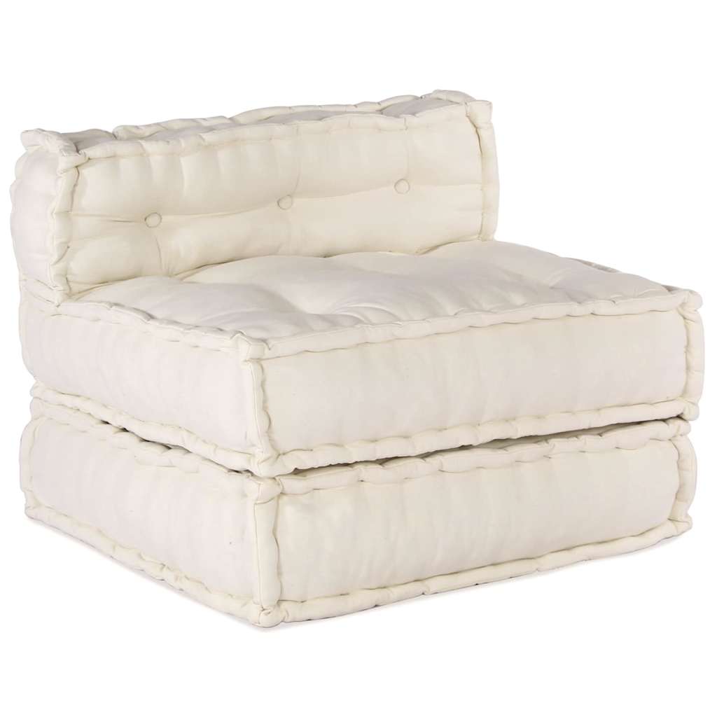 Modular Sofa Set 4 Pcs Cream Fabric