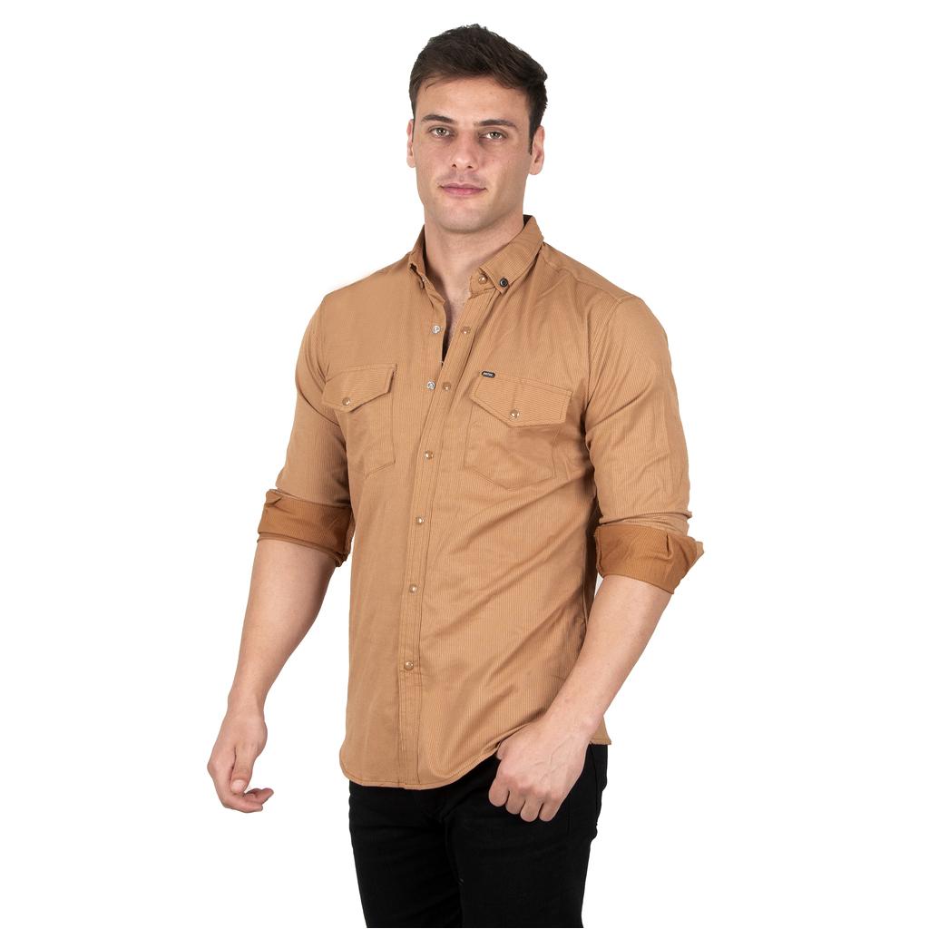 DeepSEA Herren-Hemd aus gestricktem Stoff mit Druckknopf und doppelter Tasche 2300415