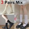 1/3 Pairs Women Knee Length Flower Bud Stockings Fashionable Hollow Out Design Summer Breathable Comfortable Casual Long Socks