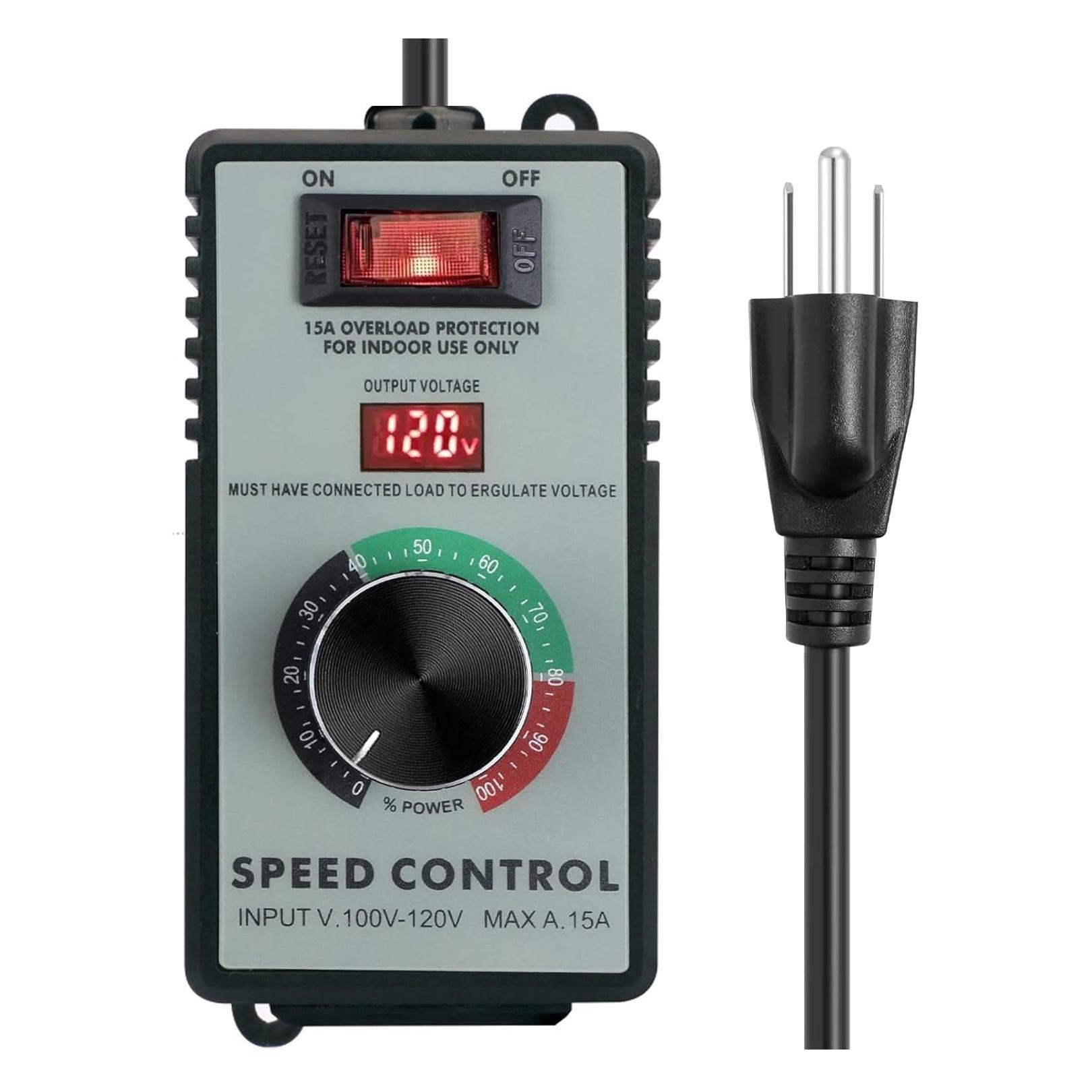 

100-120V AC Motor Speed Controller Variable Speed Regulator Router Drill Fan Polishing Machine-Electronic Overload Protection чорний