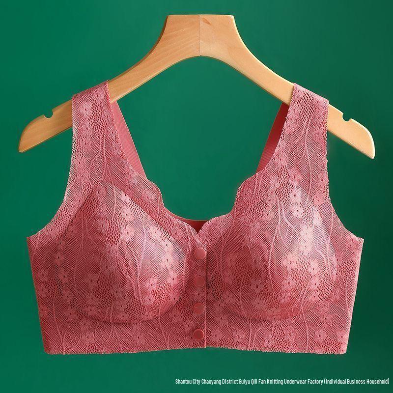 Popular Plus Size Seamless Lace Nursing Push-Up Bra - Comfortable, Wireless, Open-Front Bandeau Vest for Women