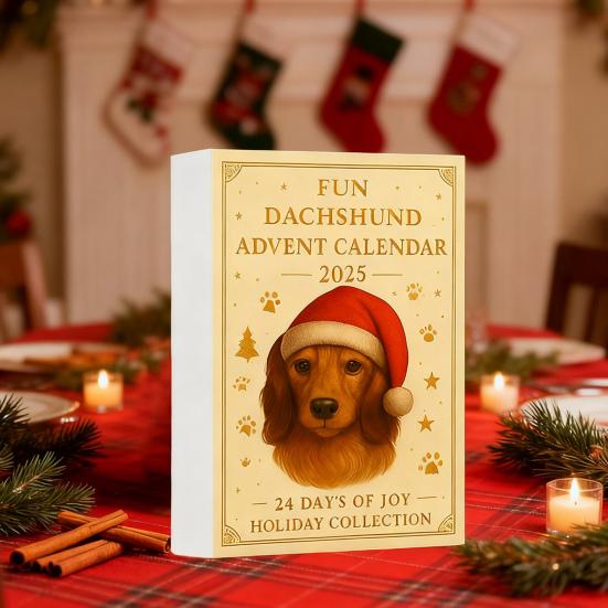 Jezevčík Vánoční adventní kalendář 2025 Odpočítávání 24 dní Akrylové ozdoby jezevčíka Roztomilá sváteční dekorace pro milovníky psů Suvenýry