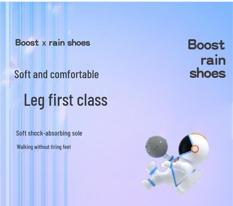 Kids' Waterproof Cartoon Rain Boots - Non-Slip Rubber Shoes for Boys & Girls, Warm Long Mid-High Top Design