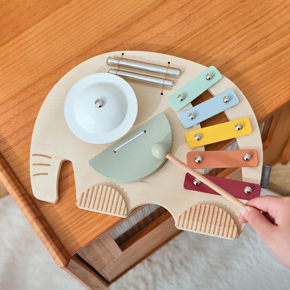 Baby Wooden Instruments Toys Educational Toys Children'S Musical Toys Elephant Xylophone Newborn Birthday Gifts Music Table Toys