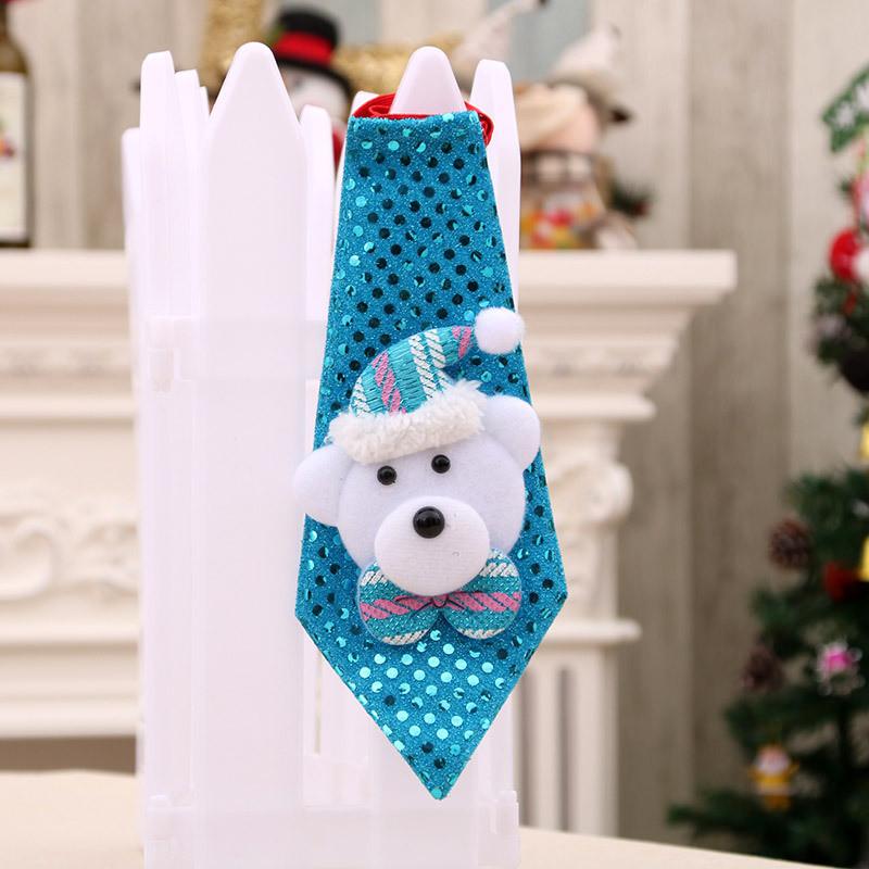 Tie Christmas Bow Light Up Santa Claus Holiday Sequin Ties Xmas Party Decor Gift