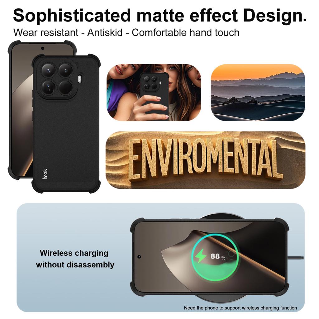 For Xiaomi MI 15T Pro 5G Telefondeksel IMAK Støtsikkert Mykt Deksel