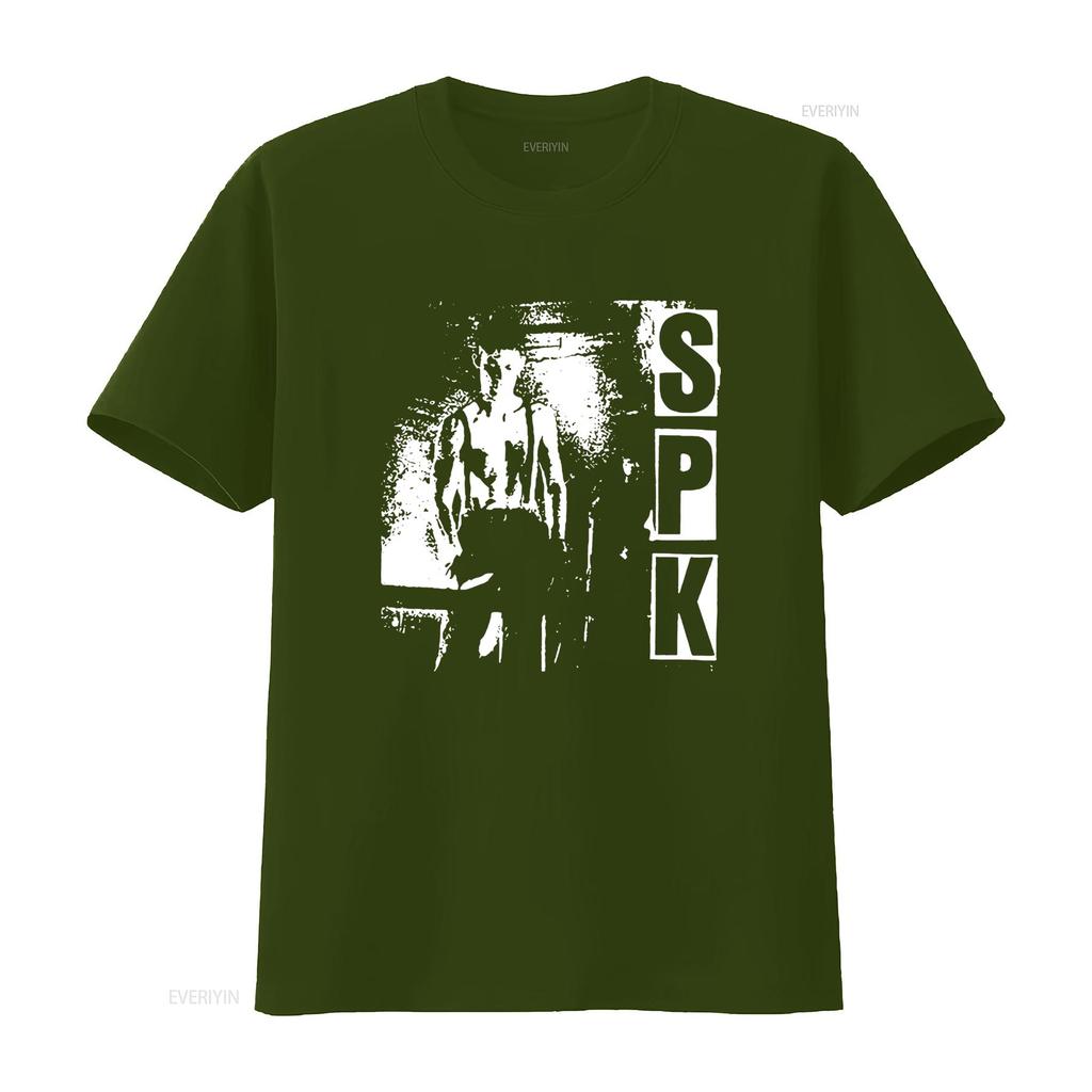 SPK Limited Edition Classic Black Tribute T Shirt Vintage Print Retro Style High Quality Fabric Vintage Washed Homme