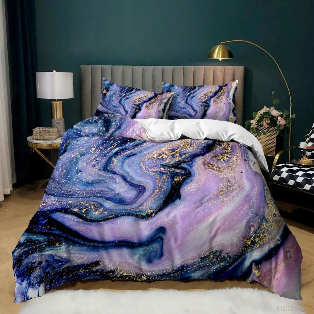 Home Textile Marble Texture Three-Piece Gradual Change Quilt Cover Digital Printing Bedding Batch