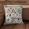 2D Floral Embroidered Pattern Decorative Pillow Covers Pattern Cushion Cover Suitable For Sofa Bedroom Car Pillow Cover
