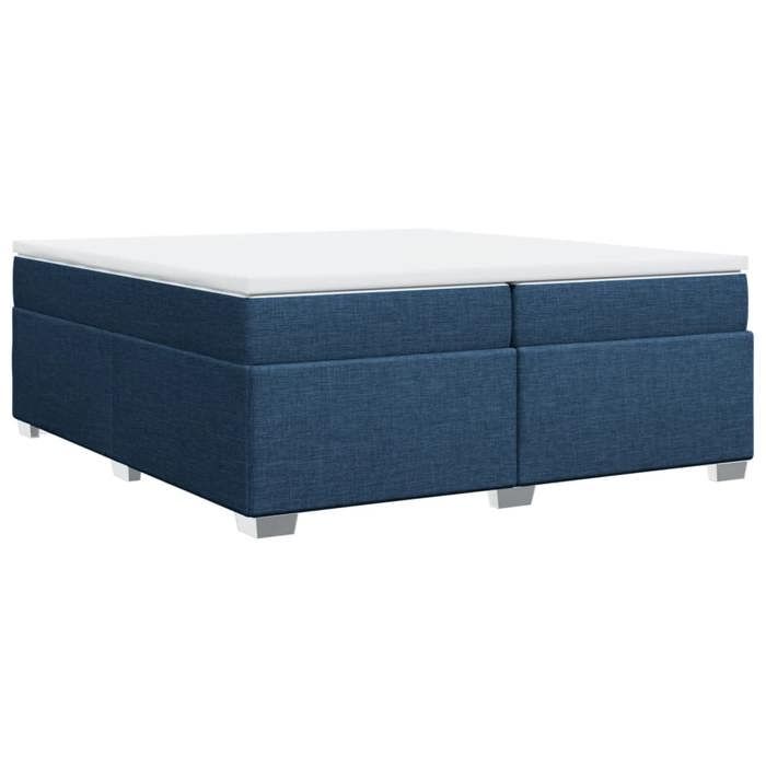 VidaXL Sommier à lattes de lit avec matelas Bleu 200x200 cm Tissu 3285164