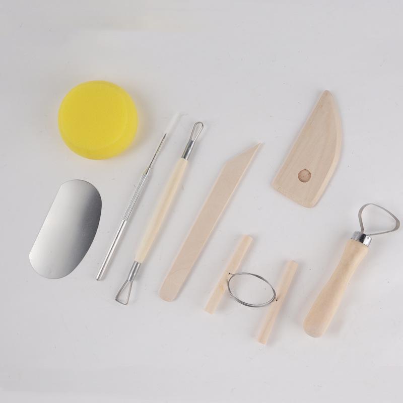Set de 11 Piezas de Herramientas de Madera para Esculpir y Dar Forma a la Arcilla