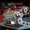 Technical Mechnical Electrice V8 Engine Building Blocks Simulation Car Engine MOC Bricks Science Education Toys Kids Adult Gift