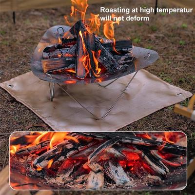Wood Burning Fire-Pit High Durability Heat-Resistant Not Easily Deformed Detachable Wood Burning Firebowl with Storage Bag Camping Supplies