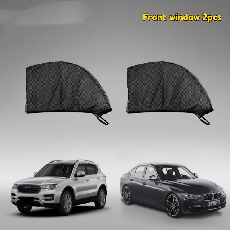2/4pcs Car Window Shade Breathable UV Protective Universal Insulated Screen Window Sunscreen Anti-mosquito Car Window Sunshade