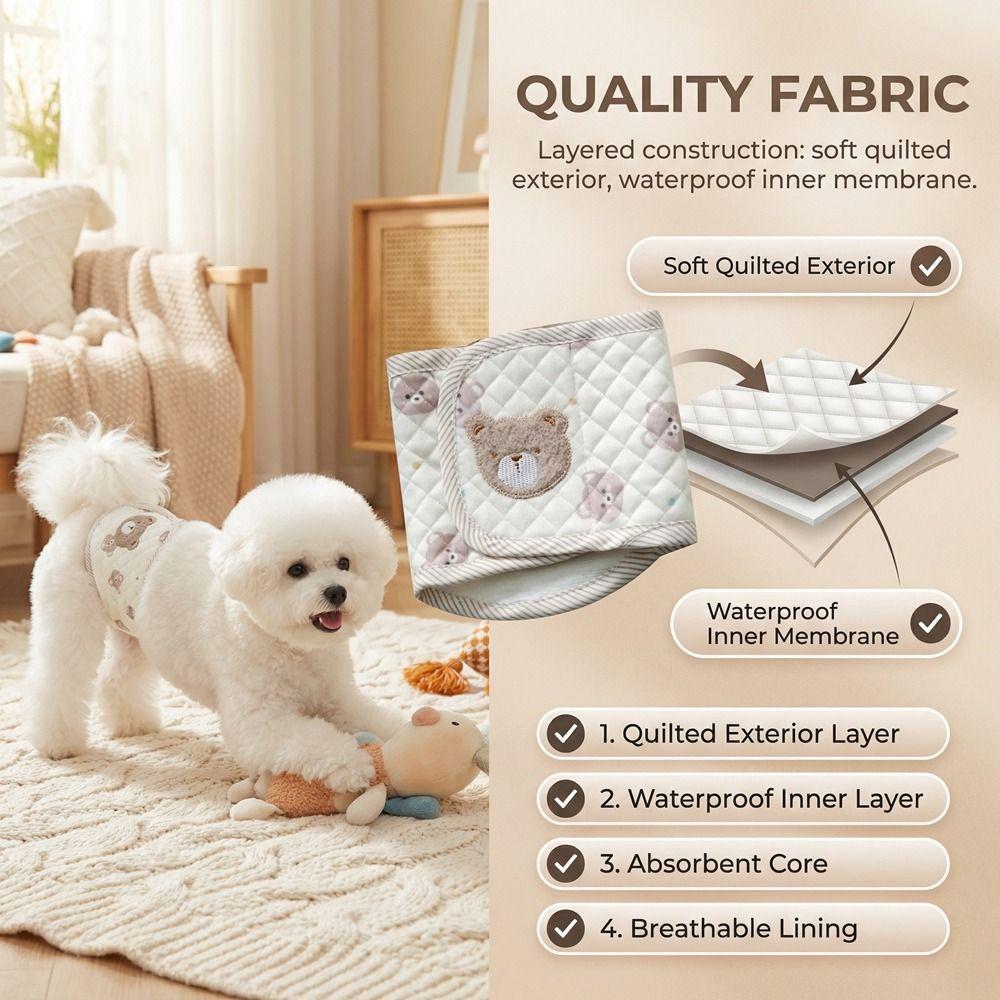 Breathable Pet Dog Diaper Adjustable Sanitary Underwear Reusable Pet Sanitary Pants  Pet Cat