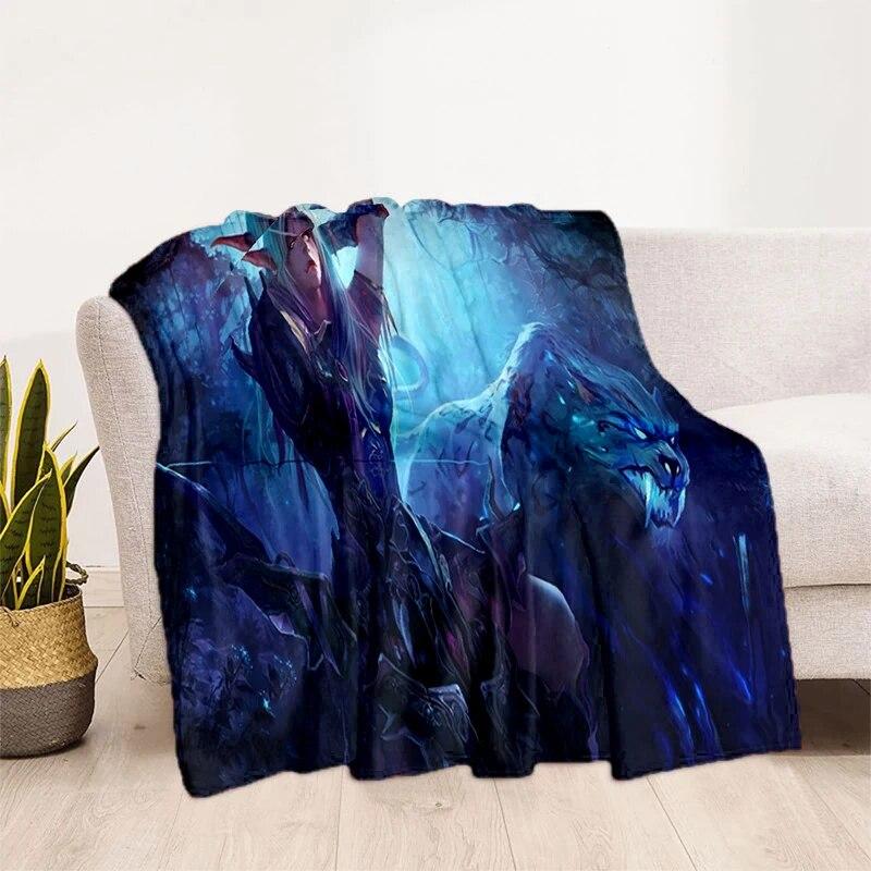 World of Warcraft Pattern Oversized Manta Sofa Bed Cover Soft and Hairy Blanket Plaid Soft Warm Flannel Throw Blankets Fans Gift