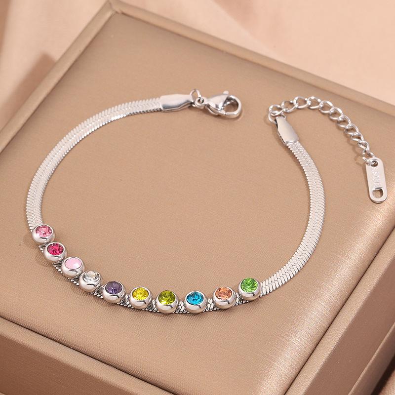 Popular bracelet, titanium steel does not fade, love zircon bracelet, high-end female light luxury niche bracelet, bracelet.
