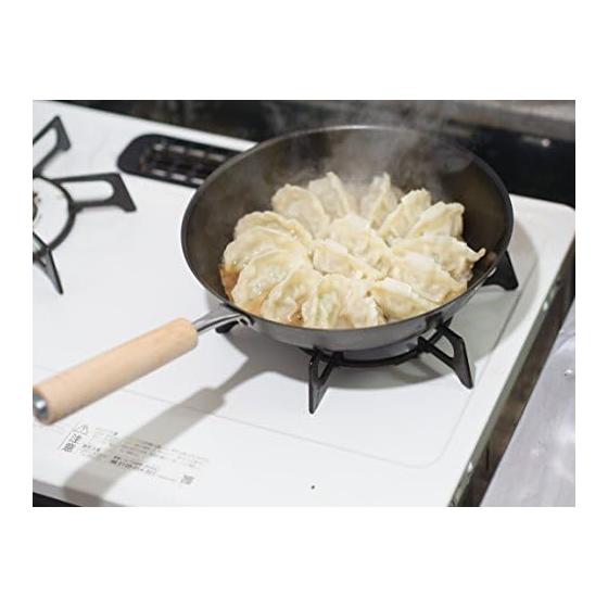 Sugiyama Metal Frying Pan, 23 m, IH/Gas Fire Compatible, Iron, Made in Japan, Craftsmanship, Nano Embossed, Iron but Light, Oil Absorbs Well, KS-3042