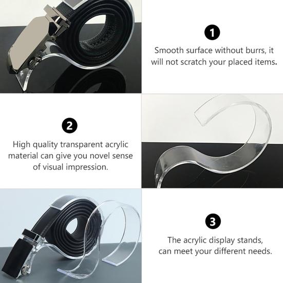 10 Stück Gürtelständer Transparent Kratzfest S-förmig Kleiderschrank Damen Herren Gürtel Präsentationsständer Wohnheimzubehör