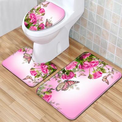 Bathroom Floor Mat Bathroom Mat Toilet Three-Piece Set