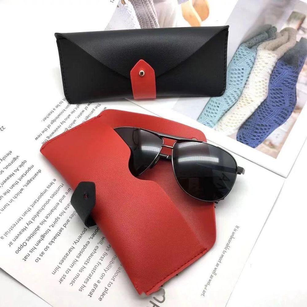 

Waterproof PU Leather Glasses Case Metal Buckle PU Leather Eyewear Cases Retro Men