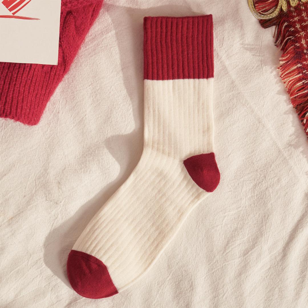 

Female Autumn and Winter Thickened All Take This Year Marriage Red Tube Cotton Socks 1 pair