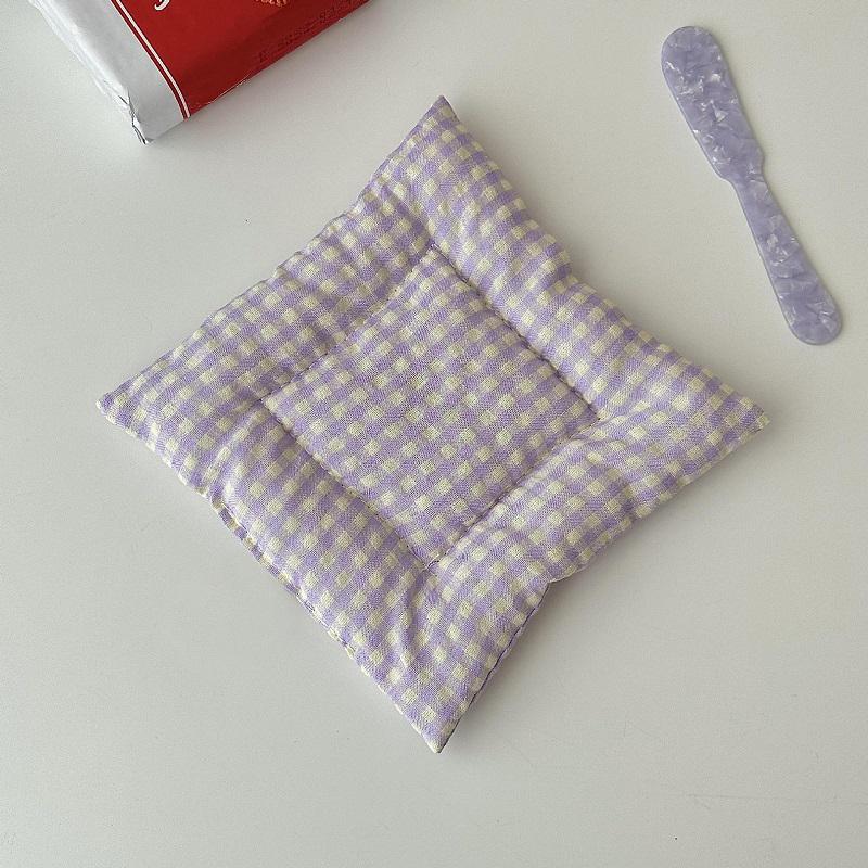 1PC Table Mat Placemat Dining Table Kitchen Heat Resistant Cup Mat Homemade Cotton Cup Mat Fabric Photography Props 15x15cm