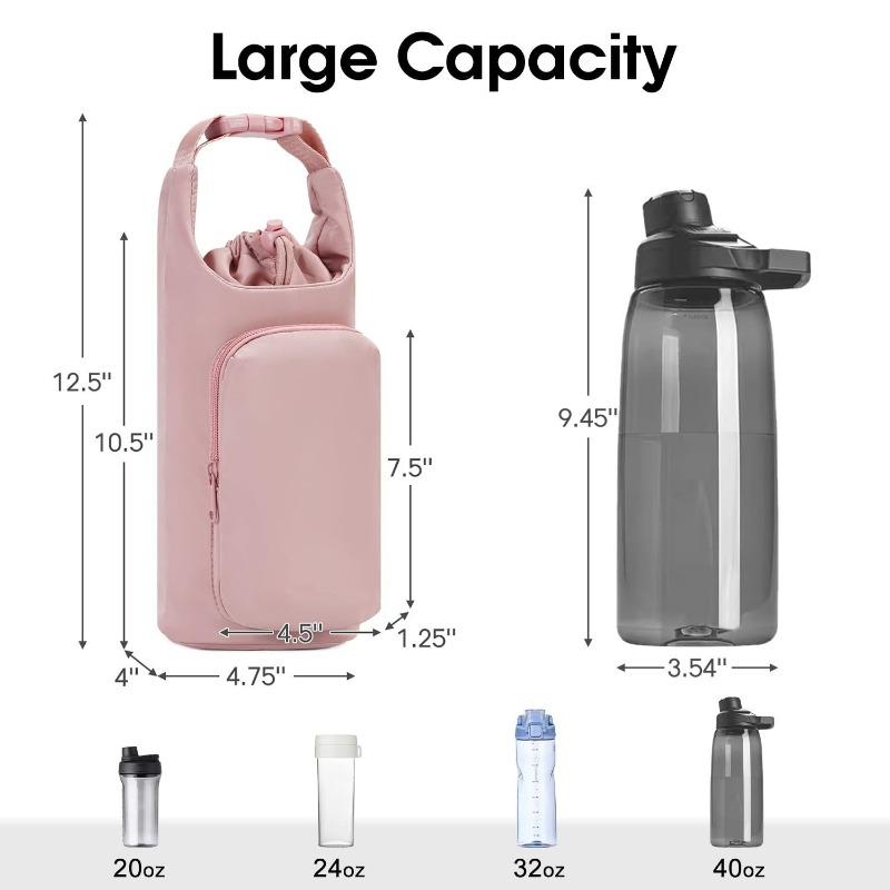 Water Bottle Carrier Bag with Straps Adjustable Shoulder Bag Accessories Walking Picnic Bottle&Cup Accessories Thermal Sleeve