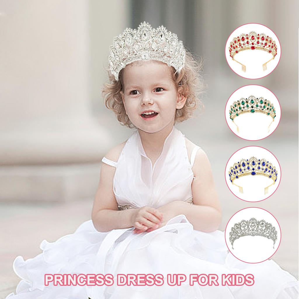 Elegant Party Headbands Crown Hair Hoop for Birthday Wedding Queen Headpiece for Girls Show Stage Costume