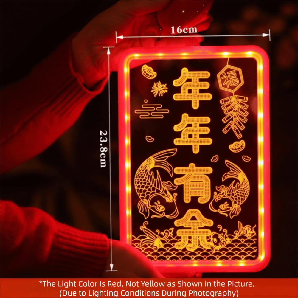 New Acrylic New Year Lantern With Tassel Good Luck Hanging Lights Red Red Hanging Lanterns Chinese New Year