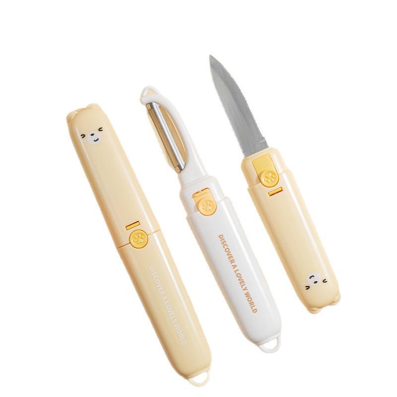 Folding Dual-Headed Fruit Knife & Peeler - Portable & Multifunctional for Home Use