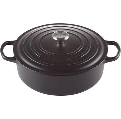 Le Creuset Signature Gourmet Round Roasting Pan 30 Cm Black Glossy 6.2 L (21179300000430)