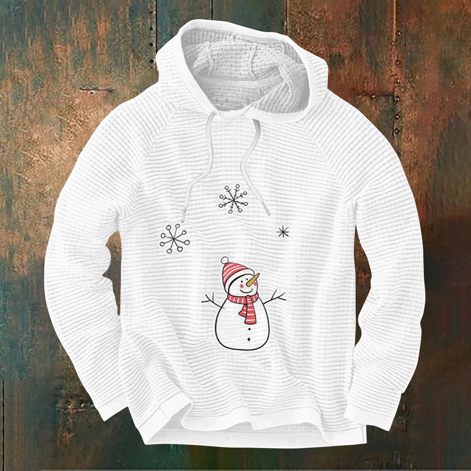 

Мужской повседневный и модный свитер с длинными рукавами и капюшоном XL белый