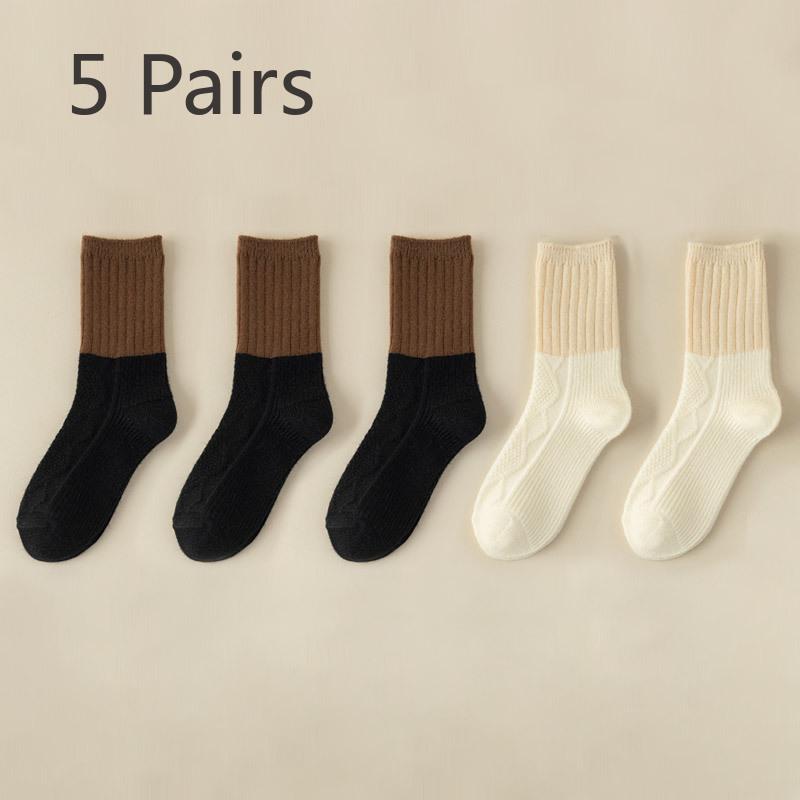 5 Pairs of Women Winter Warm Anti Pilling Tube Stack Socks