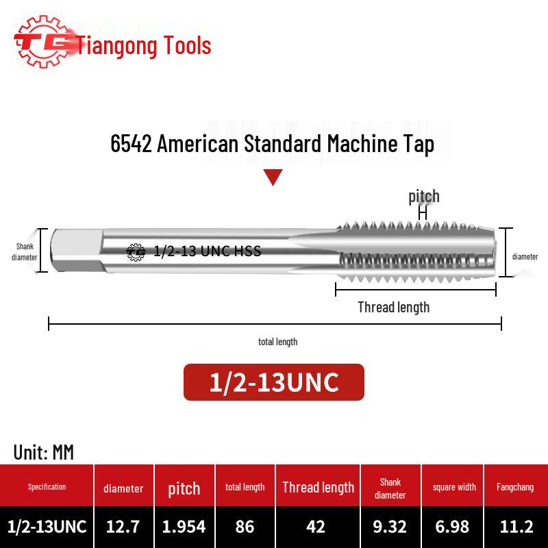 American Standard Stainless Steel Threading Taps 1/4-3/5/8 UNC/UNF