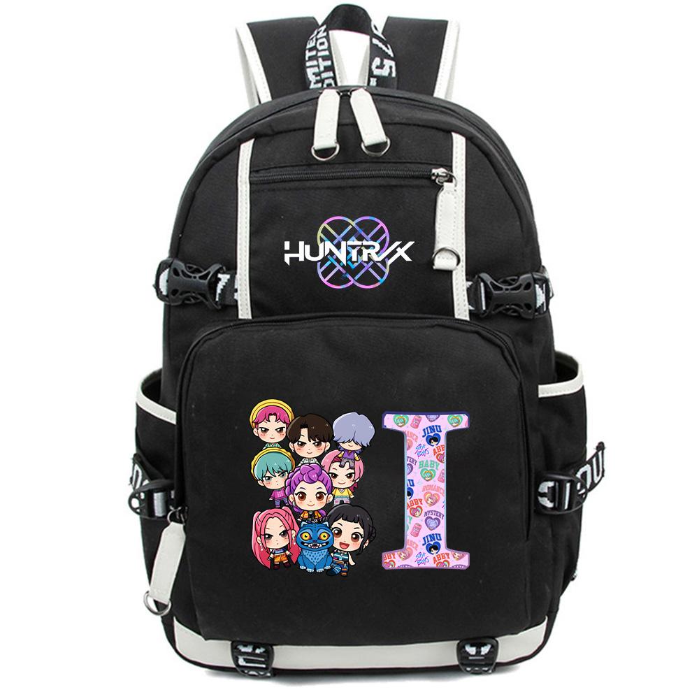 26 English Letter K-Pop Demon Hunters Backpack Large Capacity Bookbag Laptop Unisex Student Boy Girl School Bag Large Capacity Travel Outdoor Bag Gift