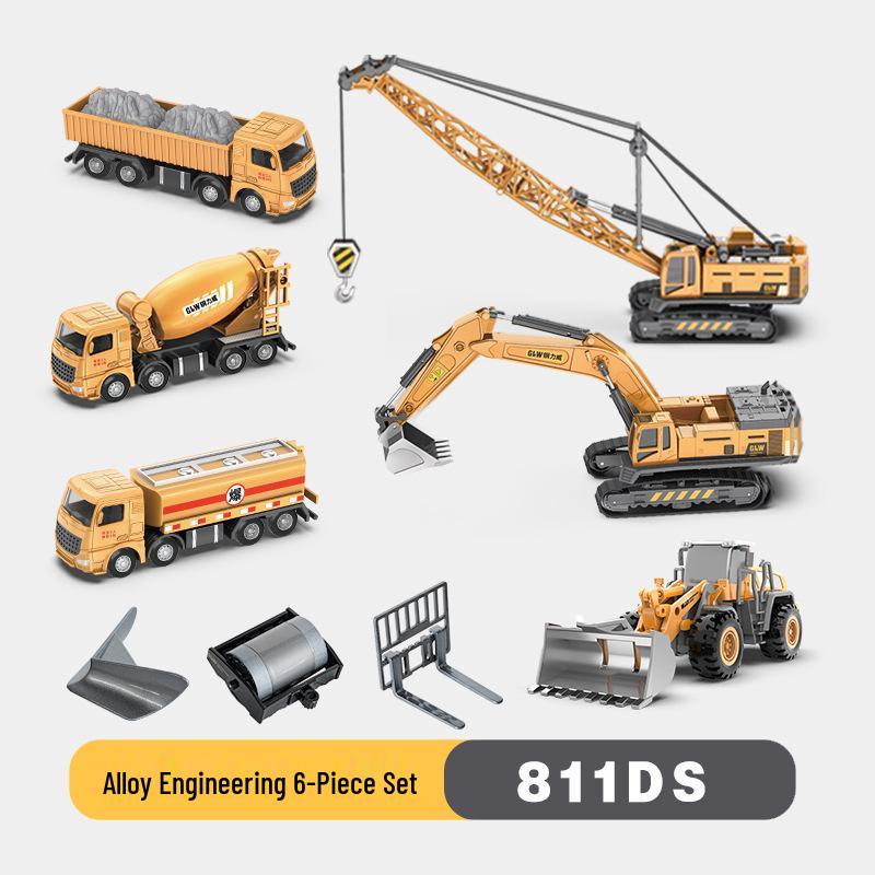 Free Shipping Children's Alloy Excavator & Crane Toy Set