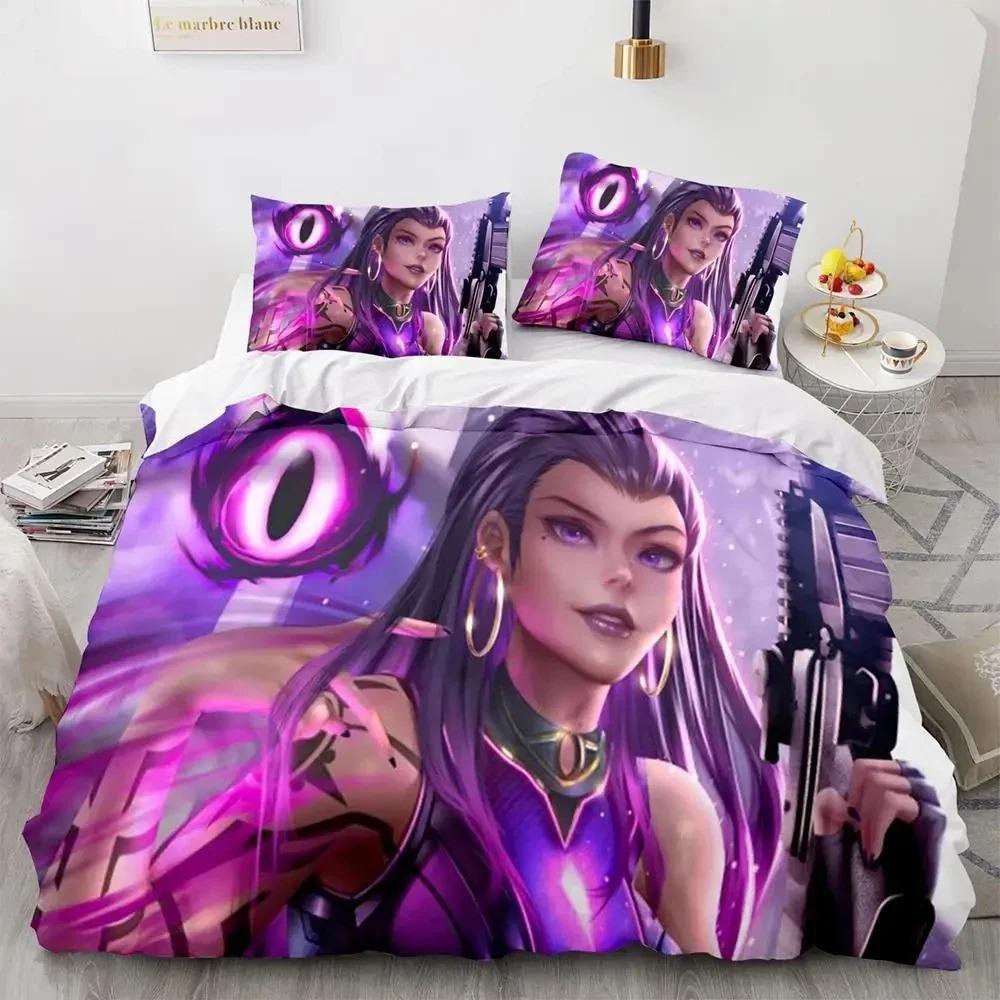 

3D-принт Game Neon Valorant Постельное белье Пододеяльник Постельный комплект Одеяло Чехол Наволочка Одеяло King Queen Size Постельное белье для мальчиков и взрослых 70x133cm 2pcs