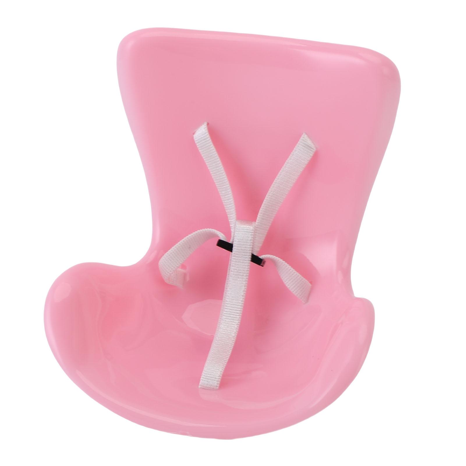 

Кукольное автокресло Компактное пластиковое автомобильное сиденье с креплением на воздуховод автомобиля Кукольное кресло с ремнем для украшения автомобиля Розоватое