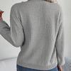 Vintage Herbst Winter Strickwaren Cardigan Locker Langarm O-Ausschnitt Einfarbig Pullover Oberteil