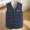Men's Winter Fleece-Lined Vest: Thick, Warm V-Neck Jacket for Middle-Aged and Older Men