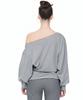 AEGO FREEDOM LAB Drape Tuck Off-Shoulder Top_Light Gray